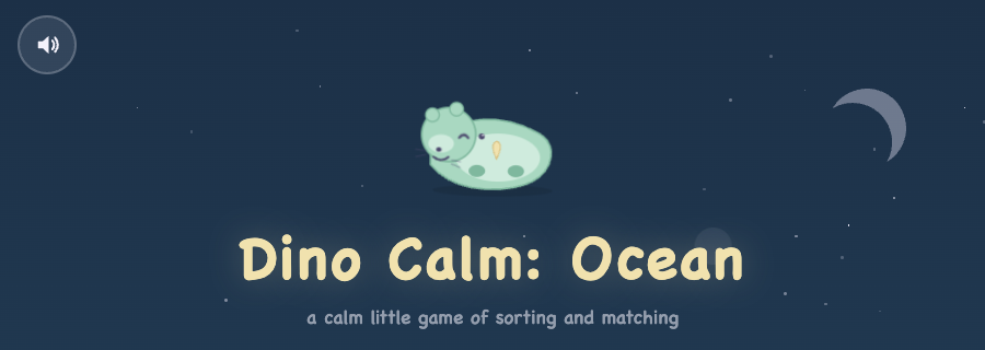 Dino Calm: Ocean menu with eight calm matching games